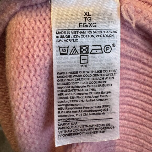 Pink GAP CashSoft Oversized V-Neck Sweater NWT Size XL - Picture 5 of 7